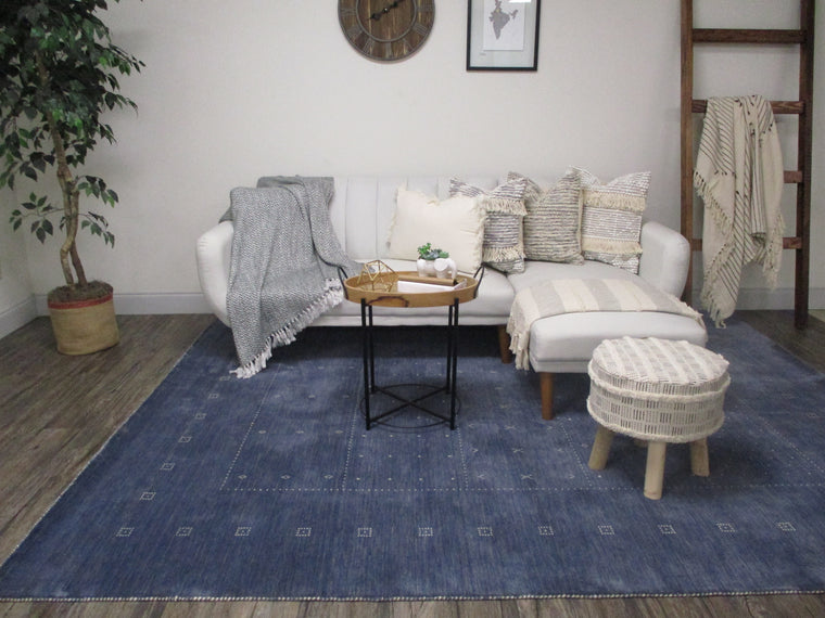 Clara Blue hand knotted wool Rug