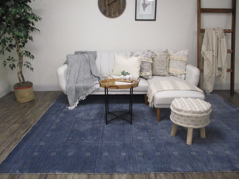 Clara Blue hand knotted wool Rug
