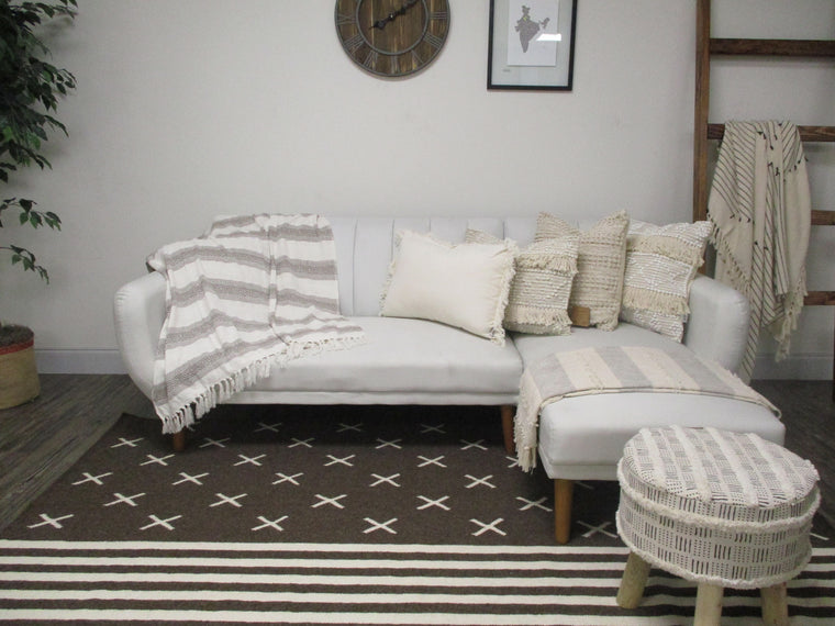 Elma Cross Strip Wool Rug