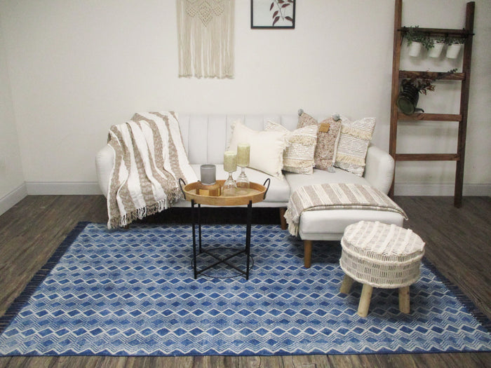 Ocean Blue Cotton Rug
