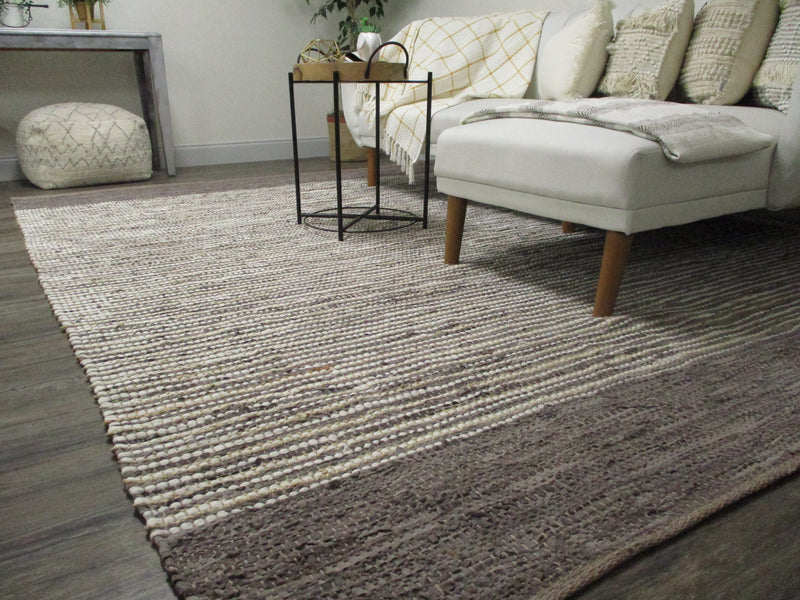 Muse Coffee Leather Rug