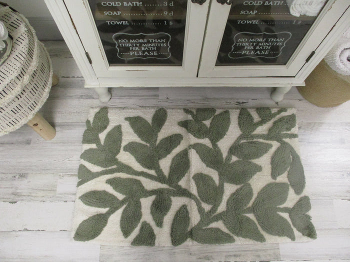 Olive Branch Bath Rug- 100% Cotton