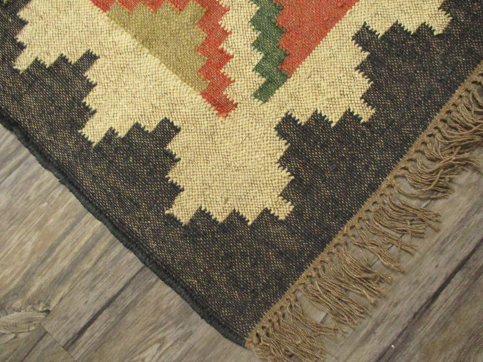 Jute - Umber Jute Wool Kilim Area Rug
