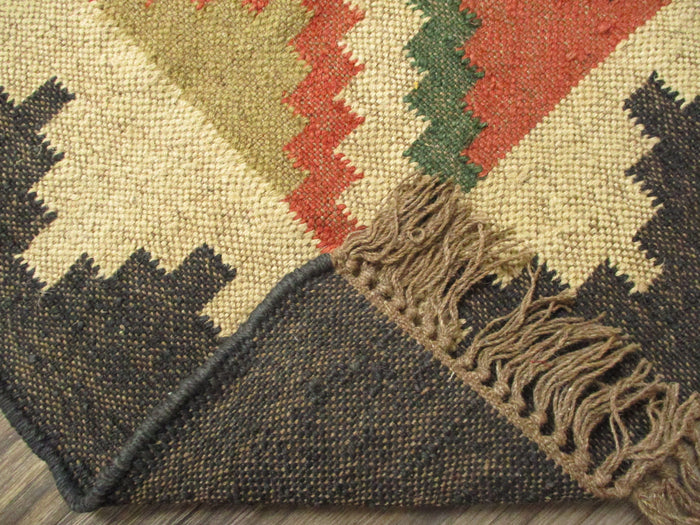 Jute - Umber Jute Wool Kilim Area Rug