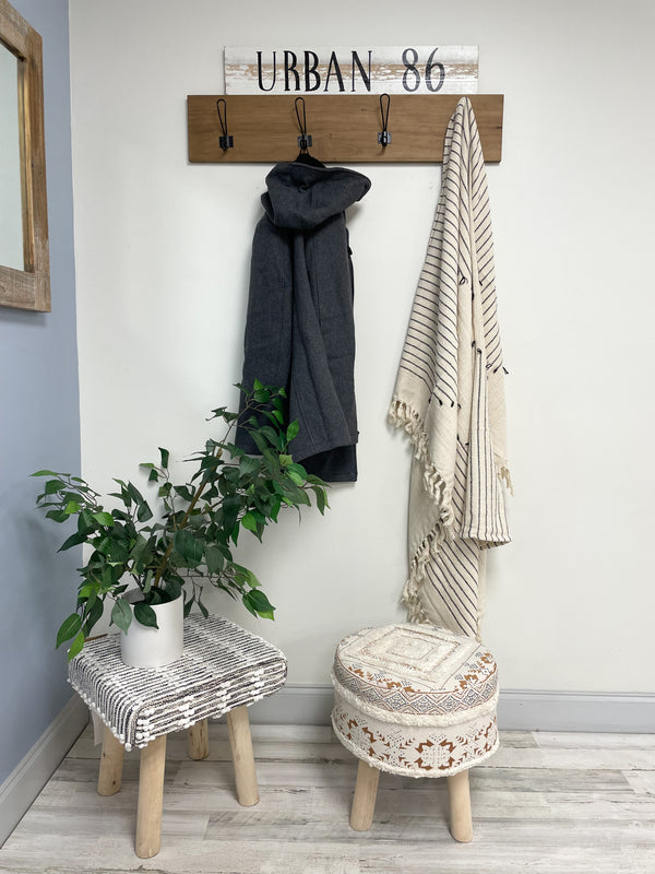 Natural Square Ottoman Stool